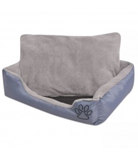Cuccia per Cani con Cuscino Imbottito Taglia XL Grigio
