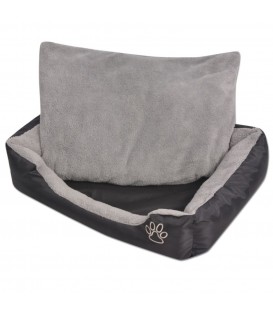 Cuccia per Cani con Cuscino Imbottito Taglia XL Nero
