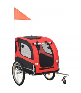 Rimorchio da Bici per Cani Rosso e Nero