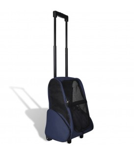 Trolley Trasportino per Animali Pieghevole Multifunzione Blu