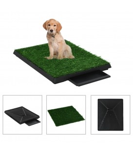 Tappetino Igienico Cani con Erba Sintetica Verde 63x50x7 cm WC