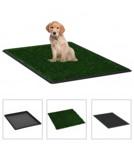 Tappetino Igienico Cani con Erba Sintetica Verde 64x51x3 cm WC