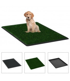 Tappetino Igienico Cani con Erba Sintetica Verde 76x51x3 cm WC