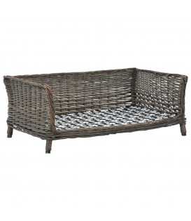 Cesta per Cani con Cuscino Grigio 90x54x35 cm Salice Naturale