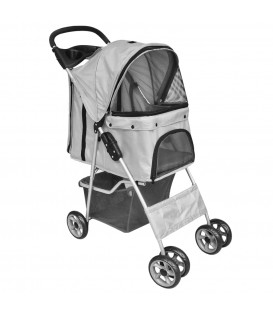Passeggino per Cani/Gatti Pieghevole Grigio