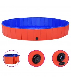 Piscina per Cani Pieghevole Rossa 200x30 cm in PVC