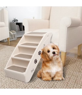 Scala Pieghevole per Cani Crema 62x40x49,5 cm
