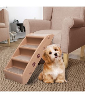 Scala Pieghevole per Cani Marrone 62x40x49,5 cm