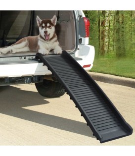 Rampa per Cani Pieghevole Nera 155,5x40x15,5 cm