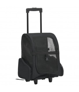 Trolley Trasportino per Animali Pieghevole Multifunzione Nero
