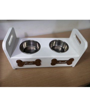 Porta ciotole personalizzabili artigianali in legno 